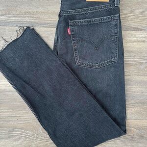 Levi's Black 26” Women’s Distressed Straight Leg Jeans